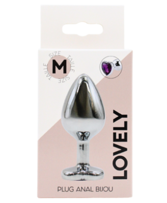Plug bijou en aluminium bijou coeur violet Medium LOVELY 